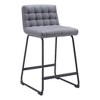 HomeRoots Set of Two 26" Gray And Black Fabric And Steel Counter Height Bar Chairs - 4 of 4