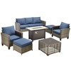 XIZZI Outdoor Sectional Sofa Set, Modular Outdoor Wicker Sofa Set with Optional Solar Table, Ottomans or Fire Pit in 6 Colors, All-Weather Design - 2 of 4