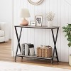 Industrial Narrow Console Table with 2 Shelves, Small Entryway Table with Metal Legs for Hallway, Living Room, Foyer & Office - 2 of 4