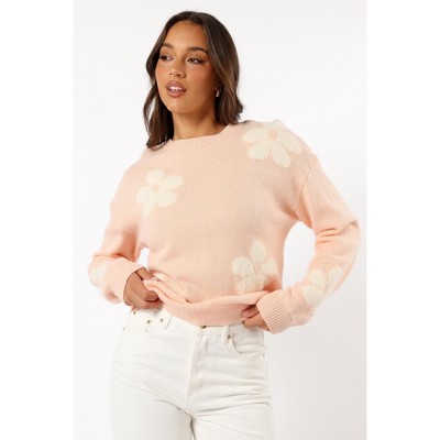Petal and Pup Charlie Flower Knit Sweater - Pink M/L