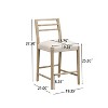 Christopher Knight Home Aranda Rubberwood Counter Stools with Ladder Backrest (Set of 2) - 3 of 4