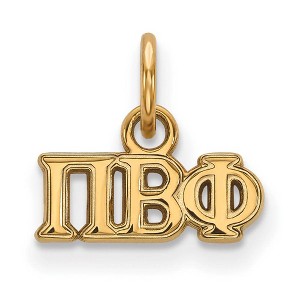 Black Bow Jewelry 14k Yellow Gold Plated Sterling Silver Pi Beta Phi Greek Life Extra Small Pendant - 1 of 3