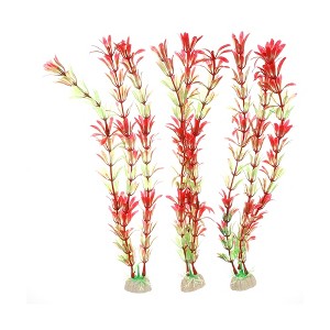 Unique Bargains Aquarium Plants Decorations Artificial Aquatic Plant Red 11.81" - 1 of 4