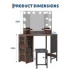 Corner Vanity Desk Set with LED Mirror & Charging Station, Makeup Table with Stool, Storage Cabinet - 3 of 4