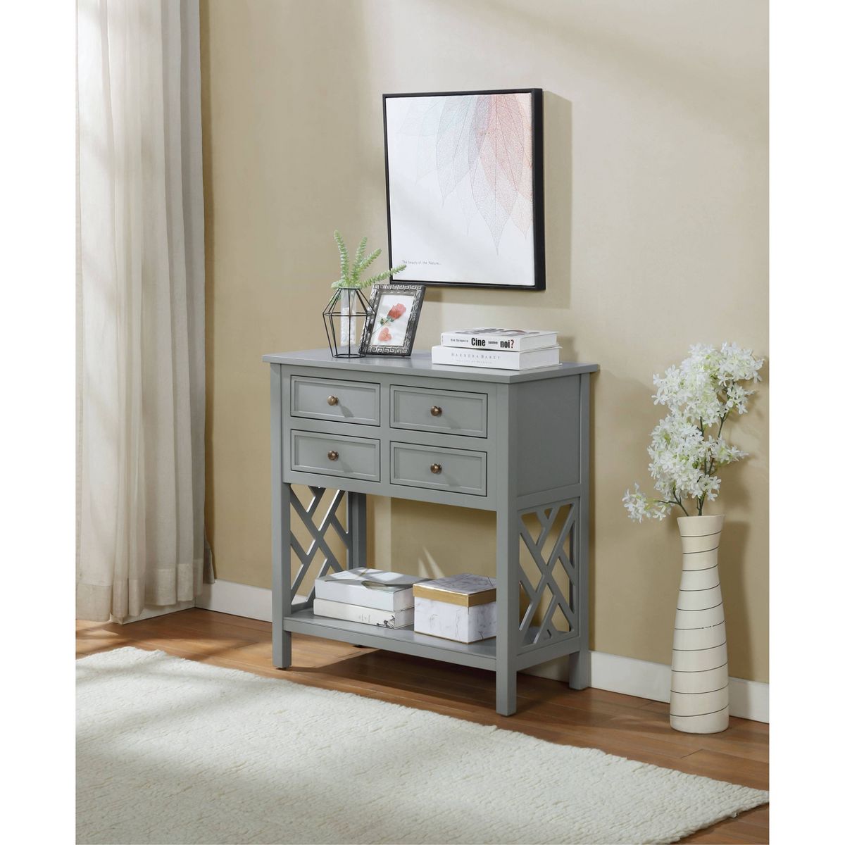 32" Middlebury Wood Console Table with 4 Drawers - Alaterre Furniture - thumbnail 5