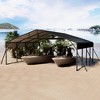 10 x 15 FT Metal Carport with Galvanized Steel Roof, Heavy Duty Metal Roof Carport with Enhanced Base, Tall Kits Garage for Tractors, Trucks, Boats - 4 of 4