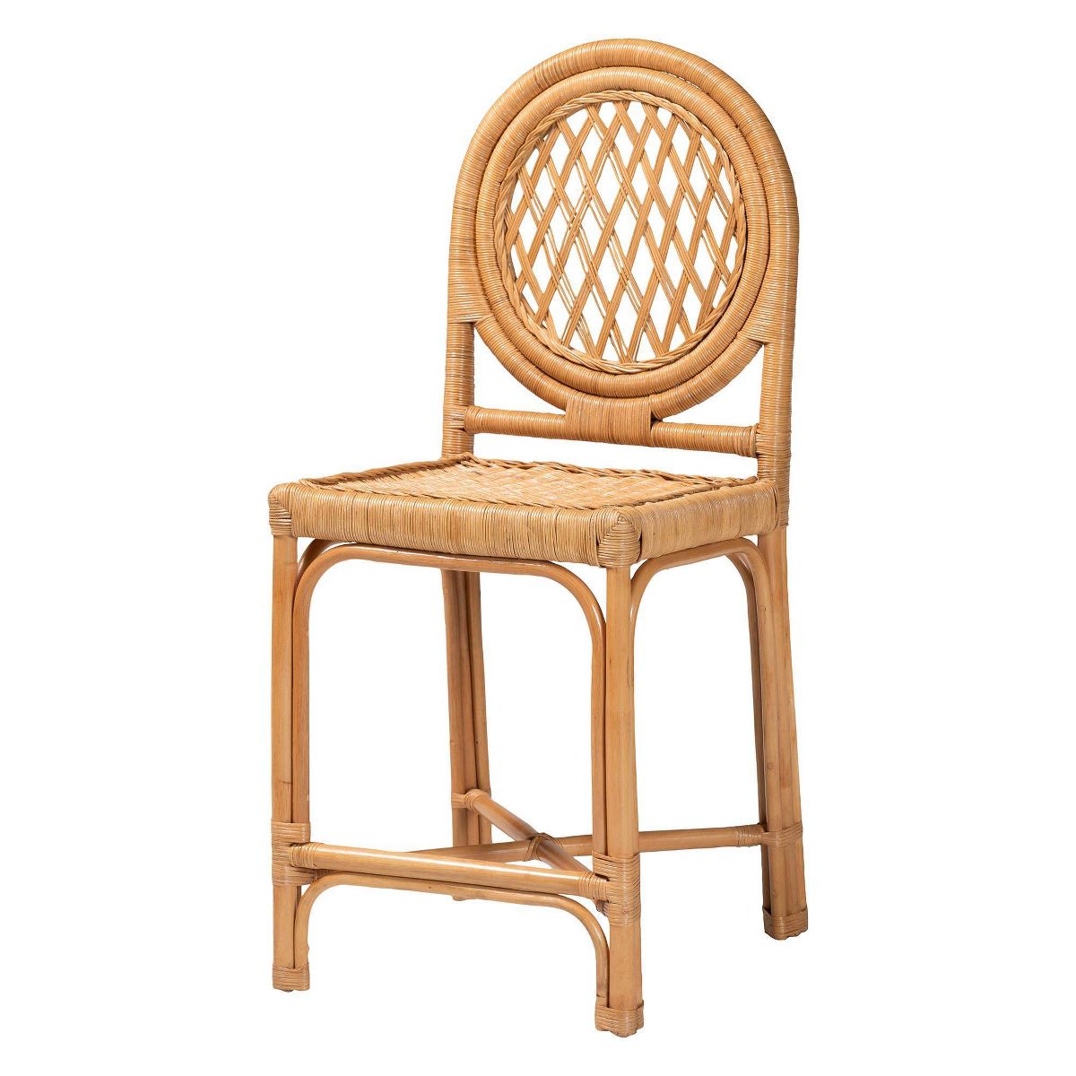 bali & pari Oxford Round Back Rattan Counter Stool Light Honey - thumbnail 9