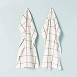 2ct Grid Lines Terry Kitchen Towel Set Cream/Gray - Hearth & Hand™ with Magnolia