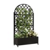 Vynxaria round Metal Planter Box with Trellis Raised Garden Bed  with 4 wheelsTrellis Privacy Screen for Climbing Plants,Vegetables,Vines - 2 of 4