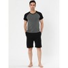 Lars Amadeus Men's Summer Solid Raglan Short Sleeve Shirt and Shorts Lounge Pajama Set 2 Pack - 2 of 4