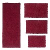 Bell Flower Collection Tufted Bath Rugs, Extra Soft and Absorbent, Non-Slip Bath Mats, Machine Washable Bathroom Mats, 4 Piece Set with Runner, Red - 2 of 4
