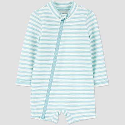 Carter's Just One You® Baby Boys' Long Sleeve One Piece Striped Unisuit - White/Green