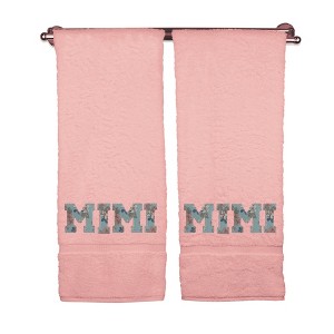 BC BARE COTTON Monogrammed Bath Towels, Personalized Gift, Set of 2 - Embroidered Writing with - 1 of 1