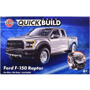 Ford F-150 Raptor Pickup Truck Gray Snap Together (Skill 1) Painted Plastic Model Car Kit by Airfix Quickbuild - 1 of 4