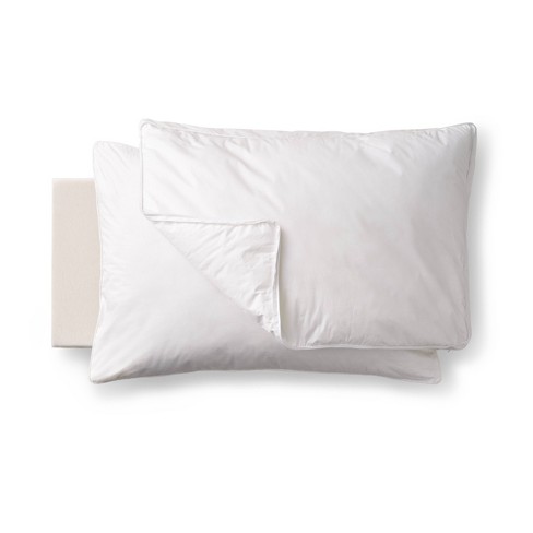 Standard Queen Medium Machine Washable Customizable Feather and Down Bed Pillow Insert White Casaluna