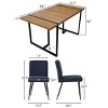 5-Piece Dining Table Set for 4 ,Rectangular 59" Dining Table Wood Grain Top with Upholstered Dining Chairs for Dining Room, Living Room-Tanpinhause - 3 of 4