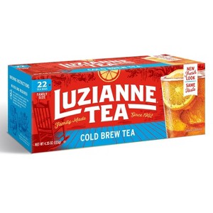 Luzianne Cold Brew Tea – 22 Count Cold Brew Tea Bags, Specially Blended Black Tea for Smooth and Refreshing Iced Tea - 1 of 4