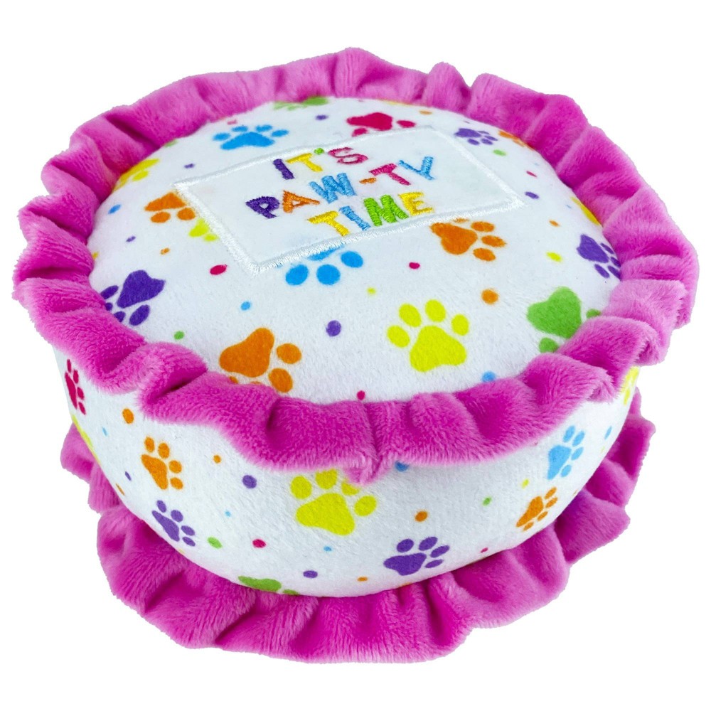 Photos - Dog Toy Multipet It's Paw-Ty Time Cake  - 4.5" 
