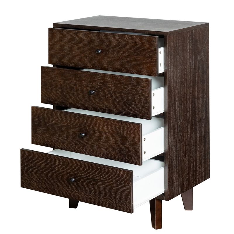 4/5/6/7-Drawer Dresser, Modern Wooden Dresser Chest with Retro Round Handle, Buffet Server Cabinet, Auburn 4A - ModernLuxe, 5 of 13