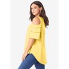 Roaman's Women's Plus Size Ruffle-Sleeve Top With Cold Shoulder Detail - 4 of 4