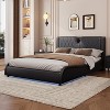 CAVINAS King/Queen/Full Size Luxurious Upholstered Platform Bed Frame with Thickened Headboard & Bluetooth Speakers,Easy Assembly - 2 of 4
