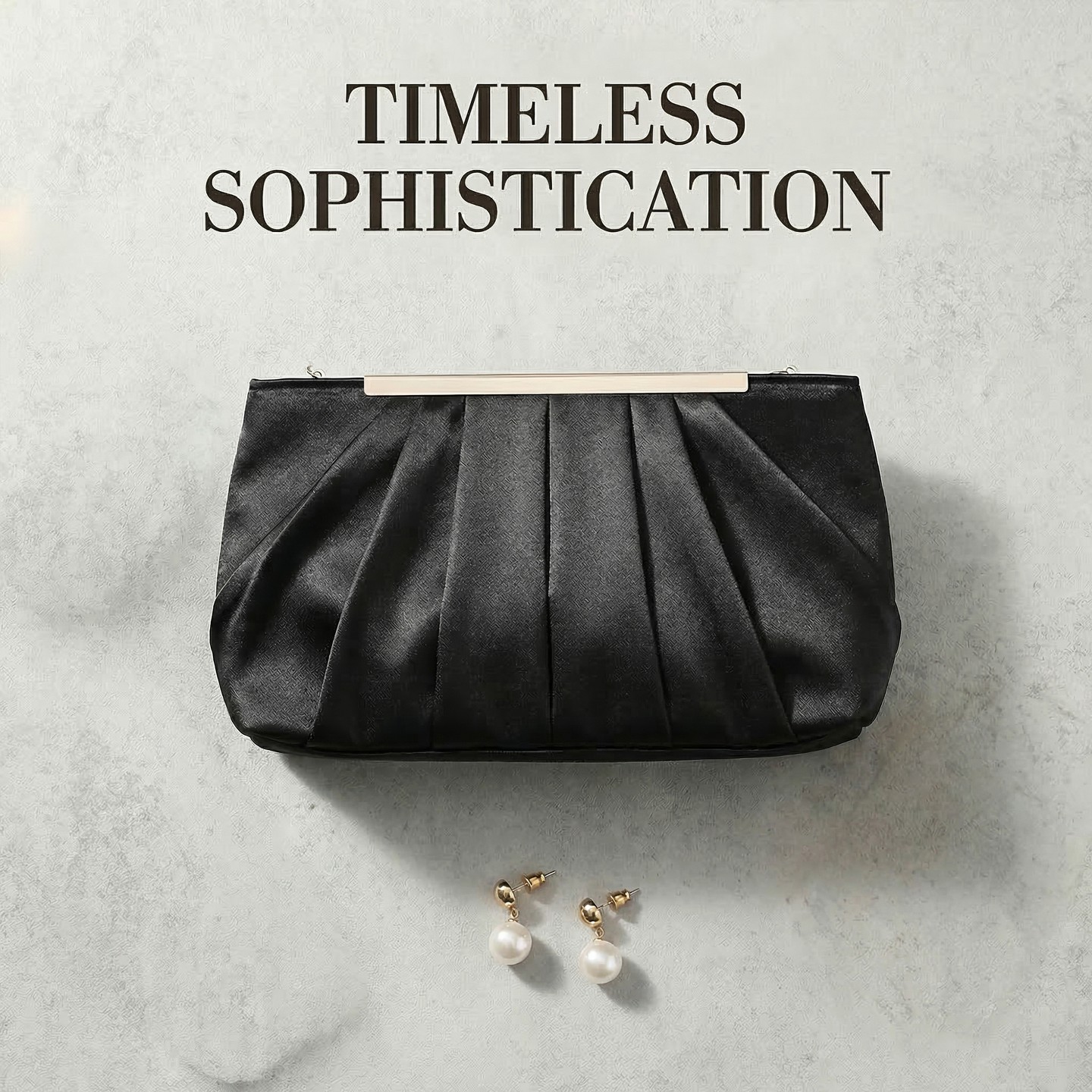 Женские клатчи INSPIRE CHIC 2 Packs Clutch Purse for Women Soft Pleated Evening with Metal Chain Black/Blue 10.6*2.4*5.9 inches, цвет: Чёрный — фото 5
