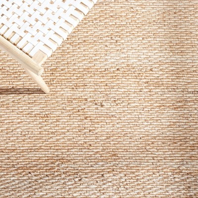 Natural 7' Square Handwoven Jute Area Rug