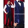 Lars Amadeus Men's V-Neck Party Dress Prom Nightclub Shiny Sleeveless Argyle Sequin Vest - 4 of 4