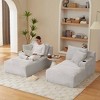 Aukfa 71"Modern Corduroy Double Chaise Lounge Sofa with 2-Pillows,No Assembly Required with Cup Holders - 4 of 4