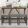 Aukfa 4-Piece Bar Table Set with Built-In Power Outlet & 3 Padded Stools，for Living Room, Dining Room, Game Room - 2 of 4