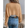 Womens Cropped Sweater Cardigan Sweater Knit Bolero Open Front Cropped Cardigan with Lantern Sleeve - 2 of 4
