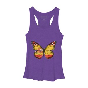 Women's Design By Humans Butterfly Flag Of Spain By GiftsIdeas Racerback Tank Top - 1 of 2
