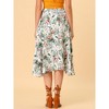 Allegra K Women's Tie Waist Hawaiian Tropical Floral Wrap Midi Skirt - 3 of 4