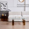 QingMoon Tempered Glass Coffee Table, 2-Tier Storage Center Coffee Table for Living Room and Office - 3 of 4