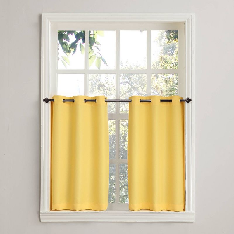 2pc No. 918 Semi-Sheer Montego Casual Textured Grommet Kitchen Curtain Tier Pair, 6 of 11