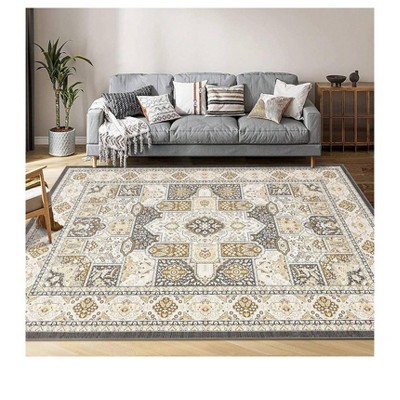 Garvee Washable  Area Rug For Living Room, Large Dining Room Rug Floor Carpet, Non-Shedding Vintage Rugs, Low Pile Non-Slip Rug