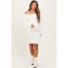 Pinkblush Ivory Off The Shoulder Knit Sweater Maternity Mini Dress - 2 of 4