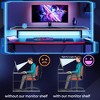 Bestier 63” Gaming Desk with LED Light & Monitor Stand, Computer Desk with Cup Holder & Headset Hook, Modern Gamer Workstation for Home Office, Black - 3 of 4