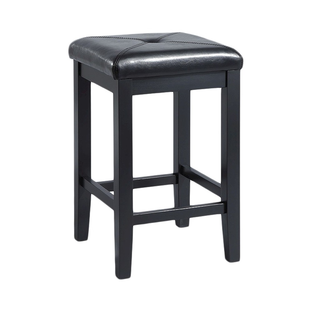 Photos - Chair Crosley 24" Square Counter Height Barstool Black   (Set of Two)