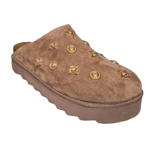 Женские сабо Outwoods Womens Sunday-3 Studded Suede Platform Mule, Taupe (9)