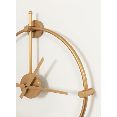 Lidor Gold Minimalist Iron Wall Clock, 22 x 25 Inch