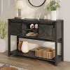Heynemo Entryway Table with Storage Cabinets with Sliding Barn Door & Adjustable Shelf for Hallway, Living Room, Foyer - 2 of 4