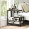 Costway 1/2 PCS Modern G-Shaped End Table Home 3-Tier Side Table with Storage Shelves Accent Table Gray/White/Brown - 2 of 4
