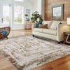 2 x 6 ft Polyester Initation  Blue Rectangular Hallway Bathroom Entryway Kitchen Office Foldable Abstract Modern Washable Area Rug - 3 of 4