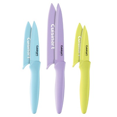 Cuisinart Advantage 6pc Colored Non-Stick Utility Knife Set With Blade Guards- C55-6PRCT
