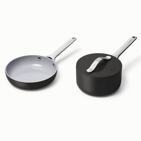 Caraway Home 2pc Nonstick Ceramic Mini Fry Pan And Mini Sauce Pan Set  Charcoal Gray : Target