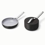 Caraway Home 2pc Nonstick Ceramic Mini Fry Pan and Mini Sauce Pan Set Charcoal Gray