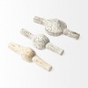 HomeRoots Set of Three 3" White Solid Wood Tabletop Sculpture - 4 of 4