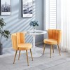 Modern Dining Chair Set of 2, with Iron Tube Wood Color Legs, Shorthair Cushions and Comfortable Backrest, for Dining Room, Living Room, Cafe - 4 of 4