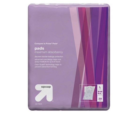 Buy Incontinence Pads - Maximum Absorbency - Long - 39ct - Up&Up™  (Compare to Poise Pads) Online at desertcartCayman Islands